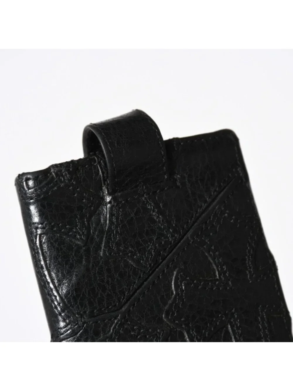 Chrome Hearts Cemetery Cross Patch Card Case Black Silver Scroll Label Logo 925